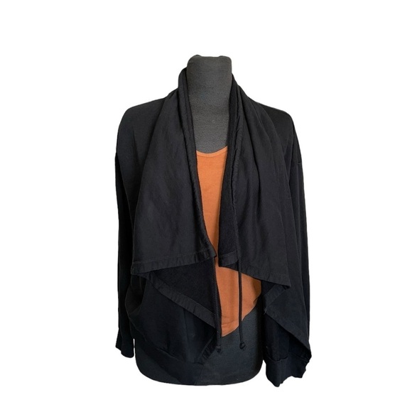 Young Fabulous & Broke Black Open-Front Sweatshirt / Cardigan Size  Medi… - Picture 1 of 9